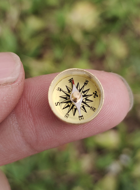 Primitiv户外露营求生探险微型指南针黄铜指北针高精度高灵敏