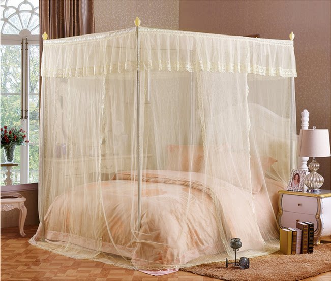 方形蚊帐三开门豪华加粗25mm宫廷方顶公主床幔不锈钢支架落地式