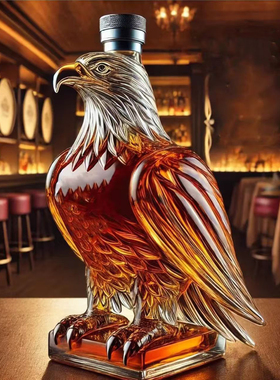 Eagle Whiskey Bottle雄鹰造型威士忌酒瓶高硼硅工艺酒吧创意摆件