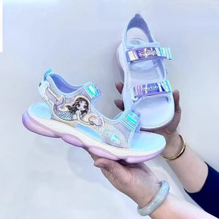 237 818C女童凉鞋 2025新款 夏季 儿童中大童12学生13岁女孩沙滩鞋