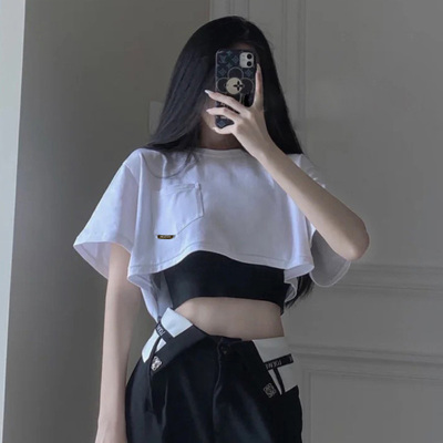 ins超火白色短袖女夏高韩版潮