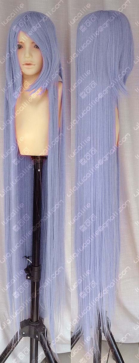 水蓝紫150CM一百五十厘米直发高温丝加长加厚刘海cos假发
