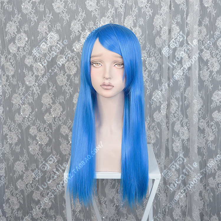 初音V家 Kaito性转宝蓝色60cm直发 动漫cosplay假发