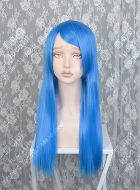 初音V家 Kaito性转宝蓝色60cm直发 动漫cosplay假发