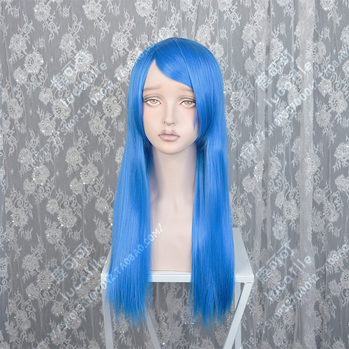 初音V家 Kaito性转宝蓝色60cm直发 动漫cosplay假发