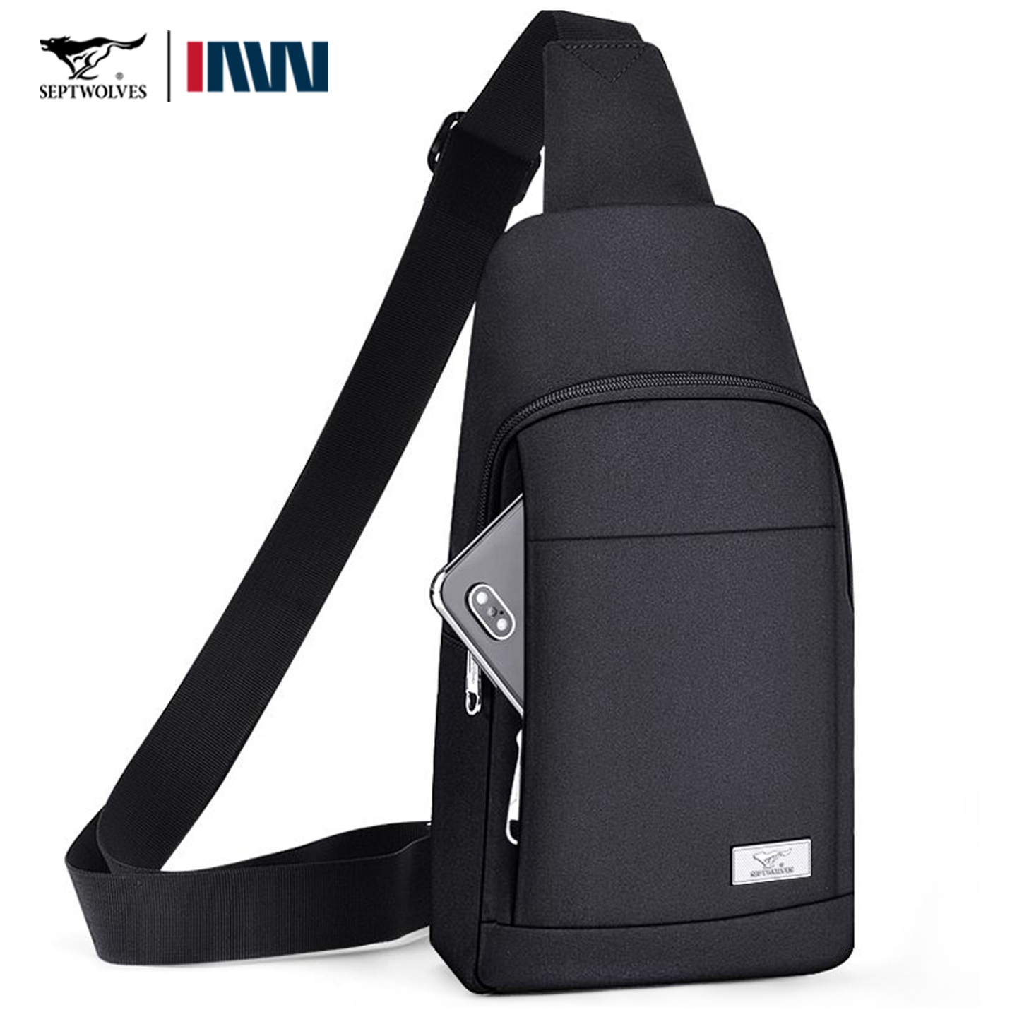 七匹狼胸包男士包包单肩包斜挎包牛津布休闲男包小背包帆布包名牌