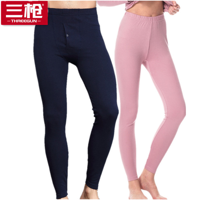 三枪保暖裤中厚舒柔莫代尔莱卡纯棉弹力修身男女秋裤打底棉毛裤