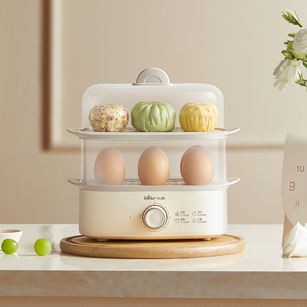 小熊煮蛋器自动断电ZDQ-K12H1双层可定时蒸蛋机家用多功能早餐机