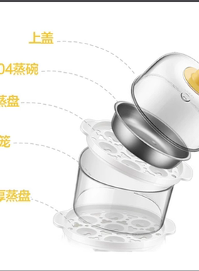 小熊煮蛋器透明塑料蒸笼蒸架上盖蒸盘 ZDQ-A14R1/C14E1适用