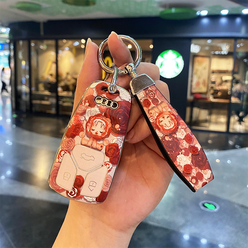 适用奥迪A4L钥匙套a3a5a7车a6l扣q5lq3q6q7q8女高档包q2l壳2024款