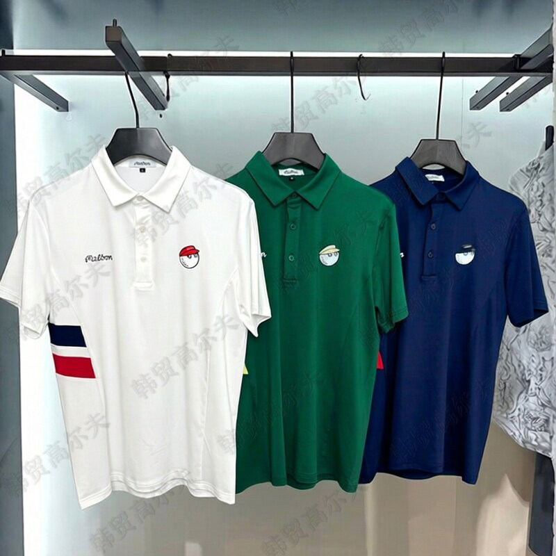 新款高尔夫短袖T恤男速干透气球衣情侣服装男修身上衣弹力polo衫