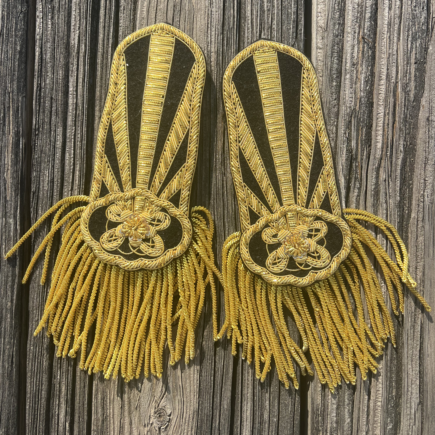 文物复刻 印度丝手工刺绣肩章 可加魔术贴