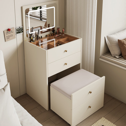 实木梳妆台床头柜一体翻盖化妆桌