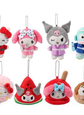【限时清仓】日本三丽鸥 avail 夏日祭毛绒挂件kitty美乐蒂库洛米