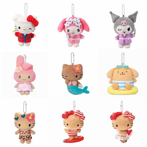 【特价现货】日本三丽鸥AVAIL联名限定kitty毛绒挂件黑皮褶裙豹纹