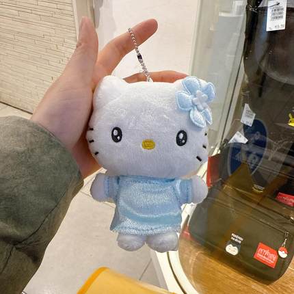 【国内现货】日本正品三丽鸥 水色天使Hellokitty蓝色kt毛绒挂件