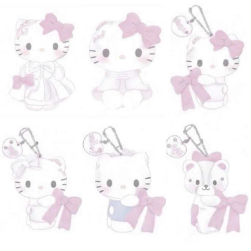 【10月预售】日本三丽鸥港版hellokitty生日白色长裙毛绒公仔挂件