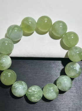 青提岫玉手串奶盖绿色青提奶盖岫玉手链青提岫玉手串岫玉女款单圈