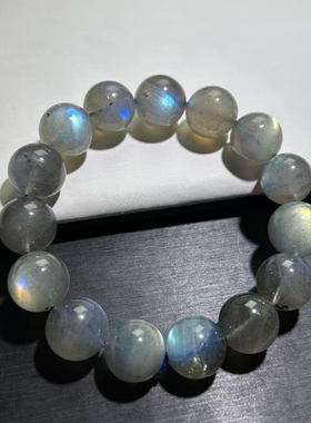 灰银月光石手串灰月光手链长石手链男女款百搭黑月光手串蓝光月