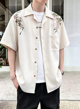 智快鱼清爽少年风乔顿2026新款高级感男装痞帅风夏装凯旋门衬衫男