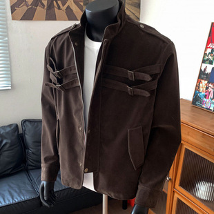 智快鱼港仔文艺男装店铺素拼商场同款欧洲站2026新款单农夹克外套