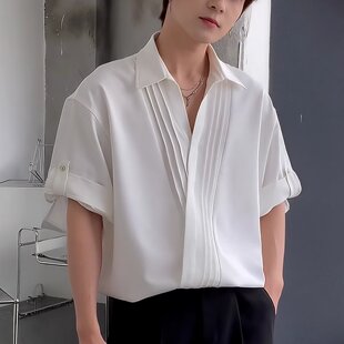 智快鱼港仔文艺男店铺2026新款高级感男装痞帅风夏装太平面鸟衬衫