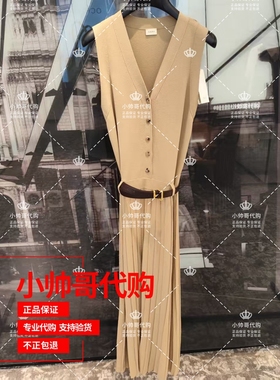 现货1SY308245F 8A欧时力 2025年秋季专柜正品纯色腰带针织连衣裙