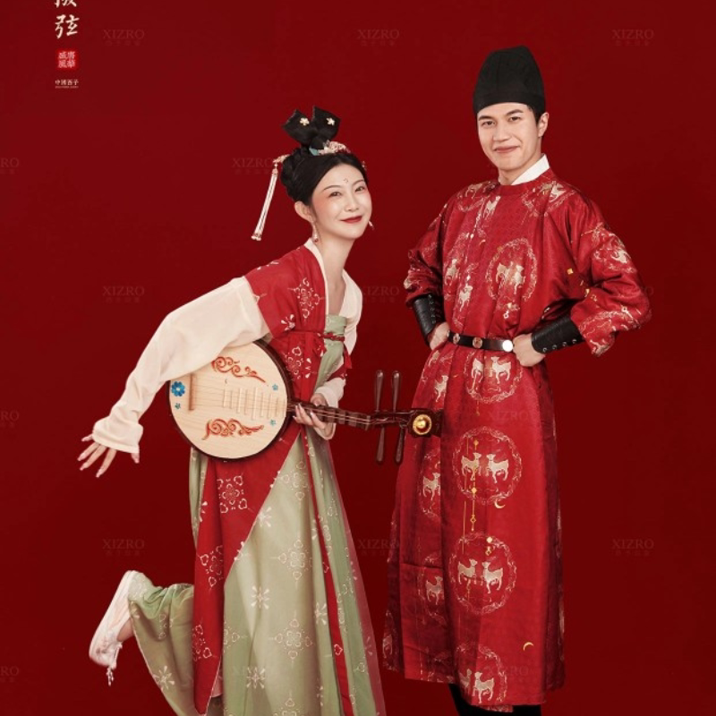 绝配嫁衣唐制汉服情侣古风摄影写真服古装汉服旅拍婚纱照影楼主题