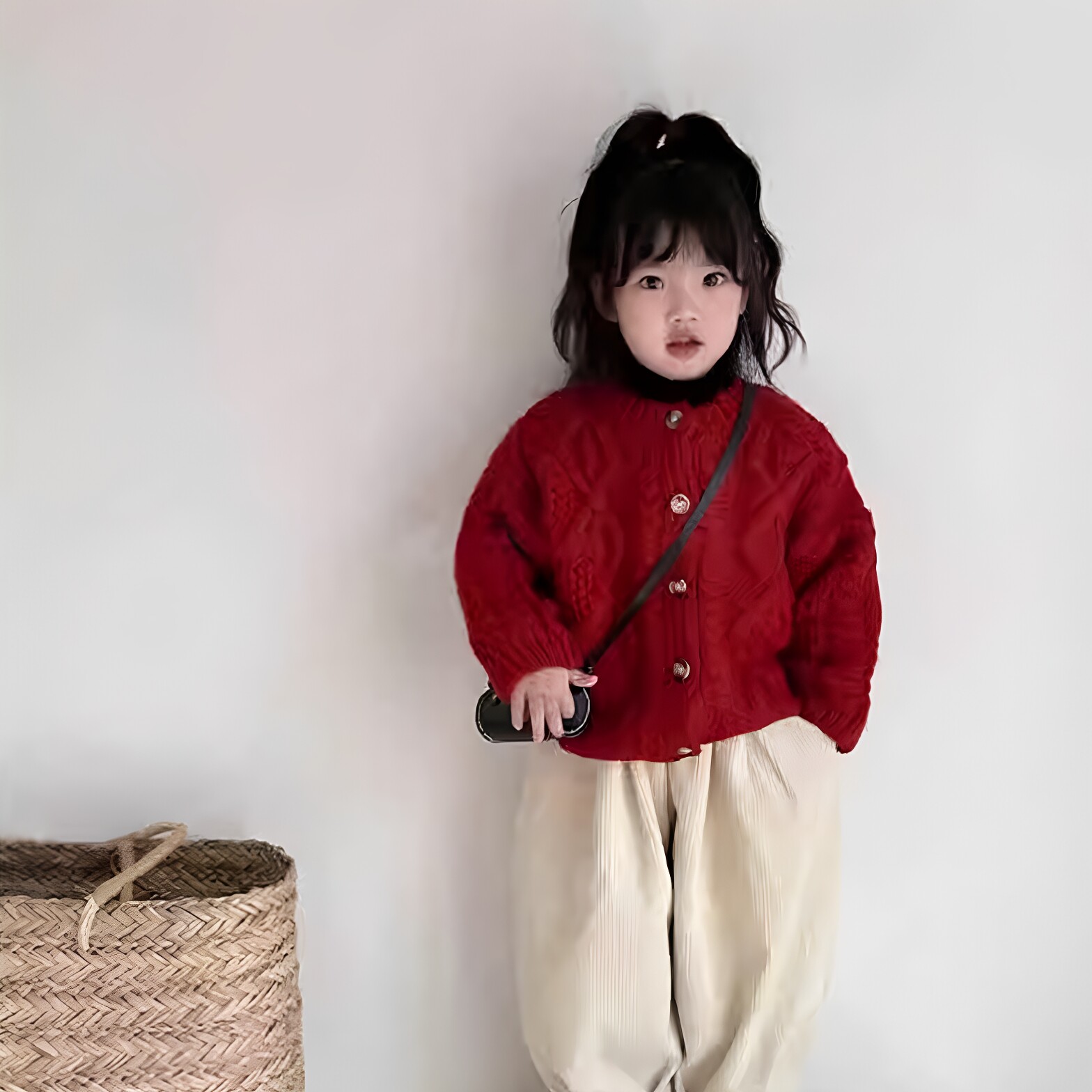 男童女童秋冬季韩版加厚圣诞毛衣外套宝宝洋气新年针织开衫上衣潮