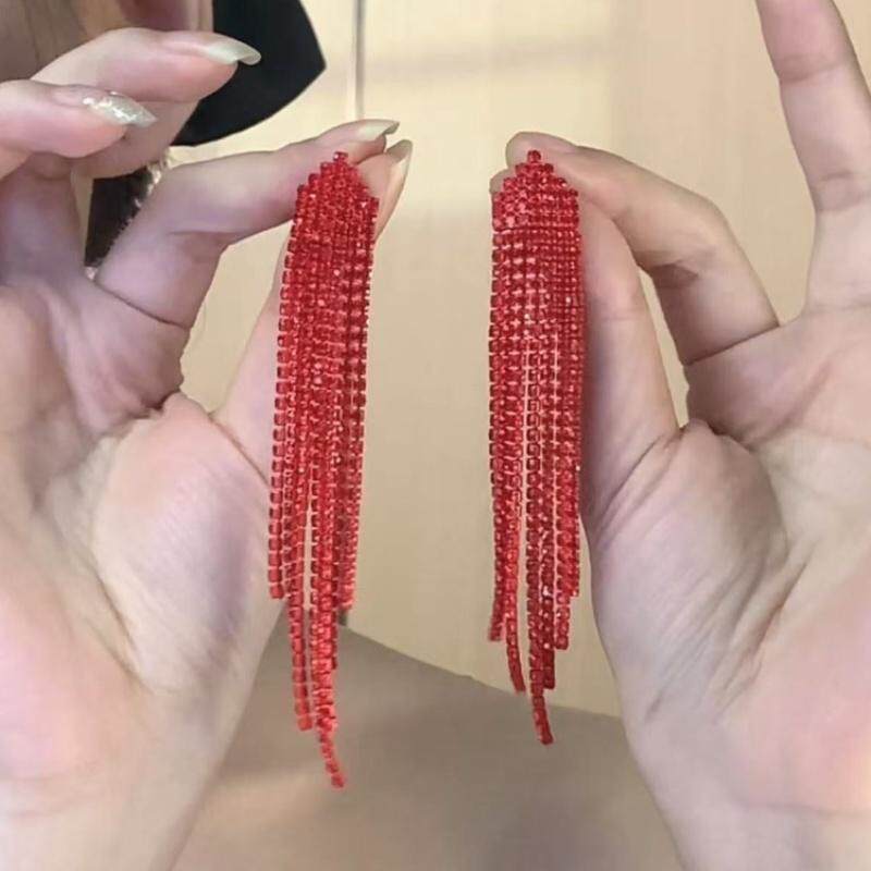 创意流苏高级感长款耳饰银针轻奢