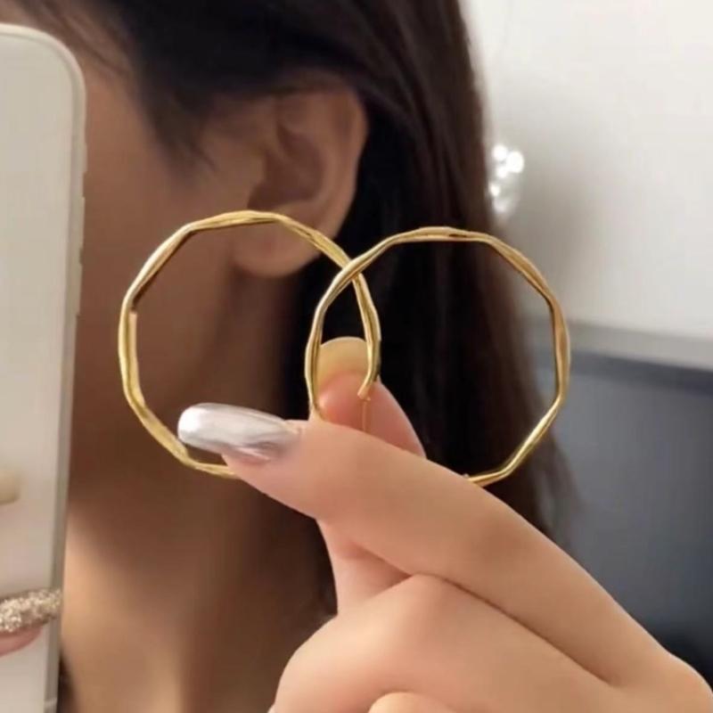 欧美简约夸张圆圈耳环女女