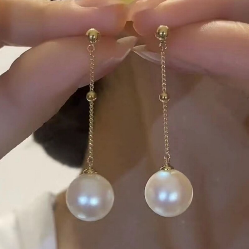 法式轻奢超仙珍珠长款耳环女