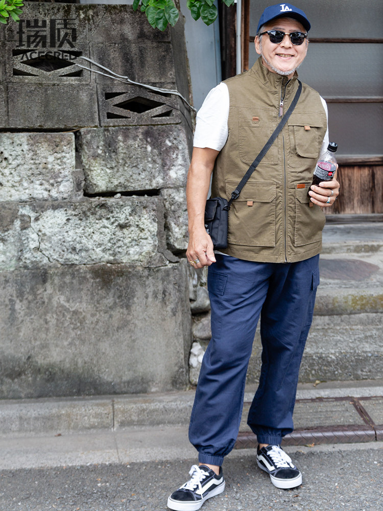 DADDY FISHING VEST MIDDLE-AGED AND ELDERLY AUTUMN CLOTHES MULTI-POCKET SHOULDERS OLD MAN HORSE CLIP GRANDFATHER CLOTHES SPRING AND AUTUMN VEST MAN