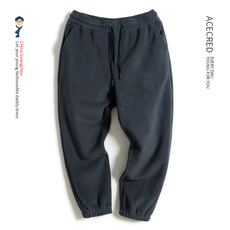 中年爸爸裤子男摇粒绒卫裤