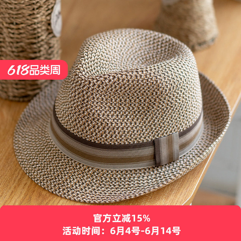 男女士新款草编草帽爸爸夏季遮阳帽旅游防晒沙滩帽子中老年礼帽