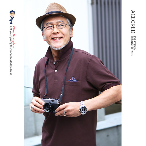 中年爸爸夏装纯棉短袖t恤男