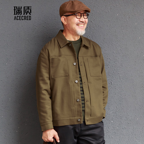 爸爸薄款宽松夹克男大码外套