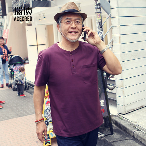 夏季中老年人爸爸装短袖t