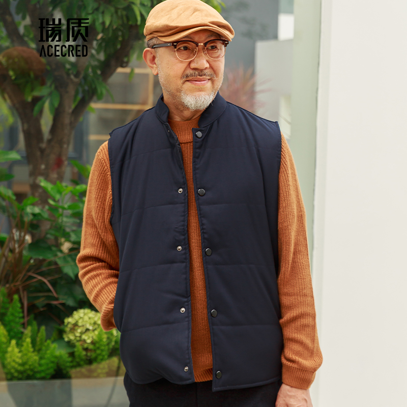 爸爸宽松棉马甲保暖坎肩