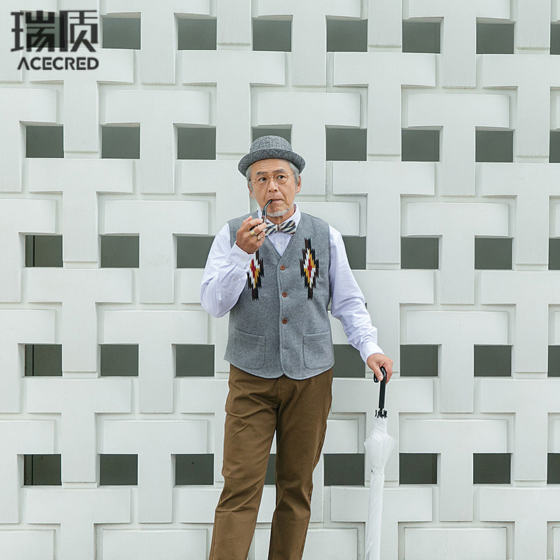 CLEARANCE MIDDLE-AGED AND ELDERLY PEOPLE SHOULDER SUITS VESTS WOOL TWEEDS HORSE CLIPS AUTUMN CLOTHES MIDDLE-AGED FATHERS SPRING AND AUTUMN THICKENED COATS