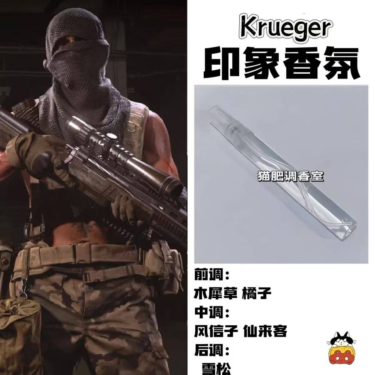 使命召唤周边衍生人物Krueger印象香氛diy二次元淡香小样学生礼物