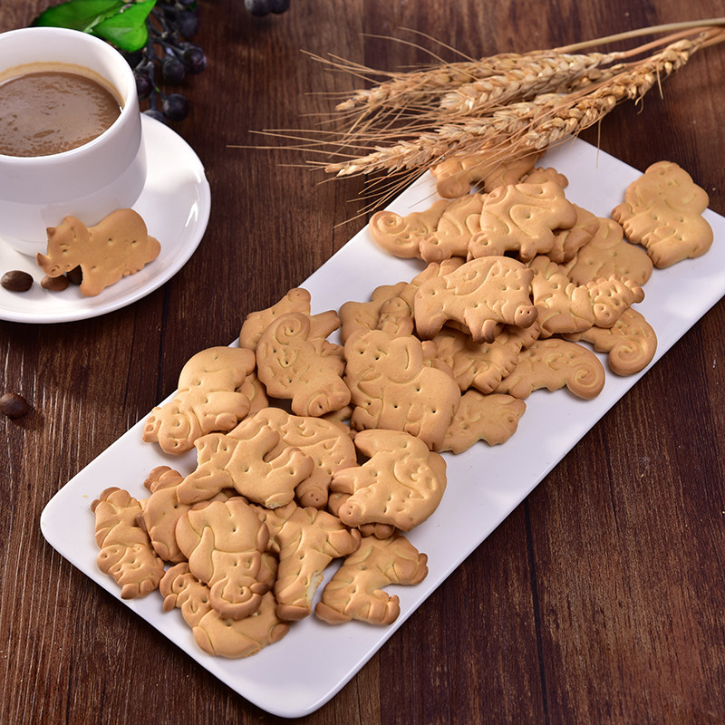 俄罗斯老式动物小饼干400g儿童营养发酵饼干原味少糖不油