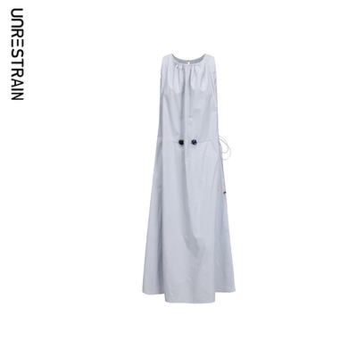 UNR新款无袖背心式收腰连衣裙女