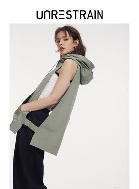 【UNRESTRAIN】UNR设计师品牌小众绿豆灰/黑色街头叠搭马甲情侣款