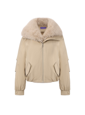 UNRESTRAIN「UNR」 可拆卸环保毛领短款宽松羽绒服外套上衣