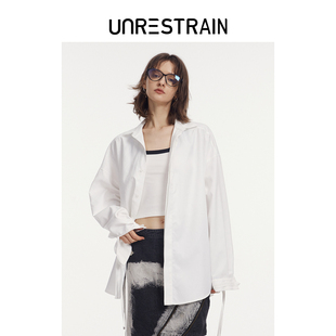 白色大廓形衬衫 UNR设计师品牌24春夏新品 情侣同款 UNRESTRAIN