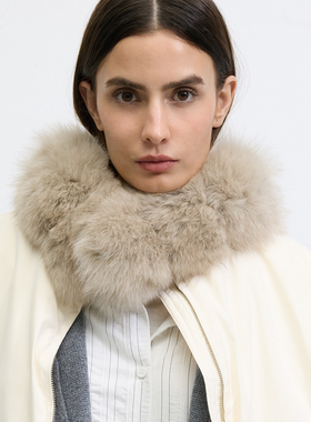 UNRESTRAIN「UNR」雪色绒朵 秋冬狐狸毛围巾围脖女冬季保暖毛领