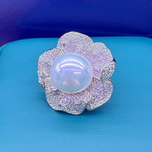 天然淡水爱迪生珍珠戒指正圆15大