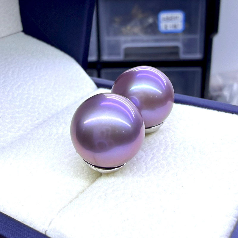 点醉天然淡水爱迪生紫色珍珠耳钉 13-14毫米正圆高贵紫素钉高品质,珠宝/钻石/翡翠,耳饰,淘宝优惠券,粉丝福利购,淘宝优惠卷