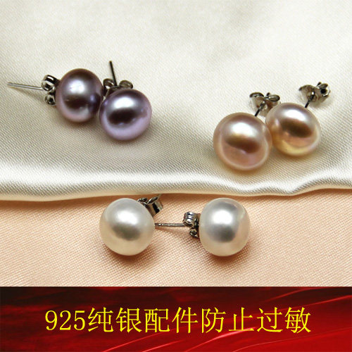 天然珍珠耳钉925银针防过敏9-10